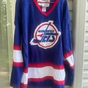 CCM Youth NHL Winnipeg Jets V-Neck Jersey - Navy Blue Red White